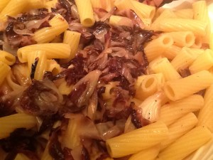radicchio pasta close up
