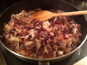 radicchio pasta saute with wine