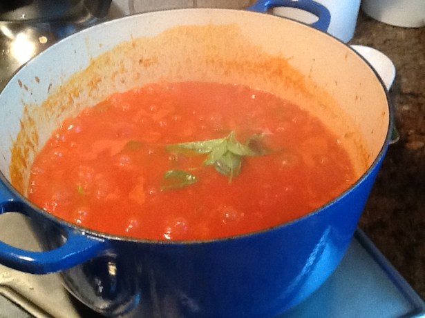 eggplant sauce cooking