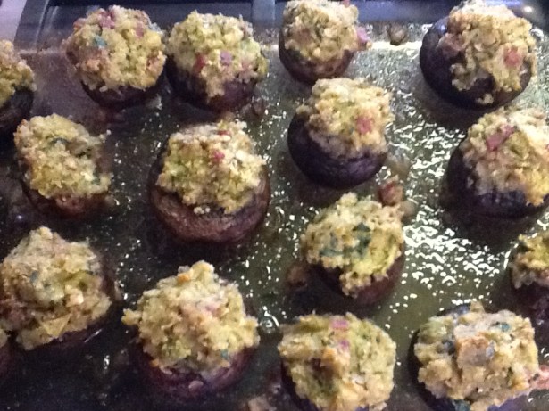 kathi's stuffed mushrooms cooked
