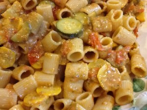 poolside pasta closeup