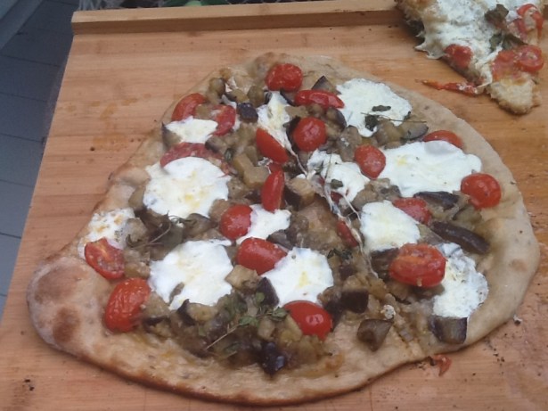 pizza eggplant cooked
