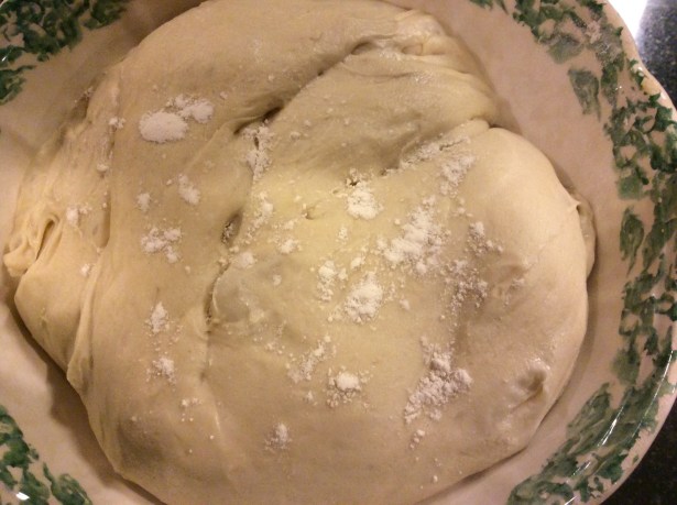 mom pizza dough risen
