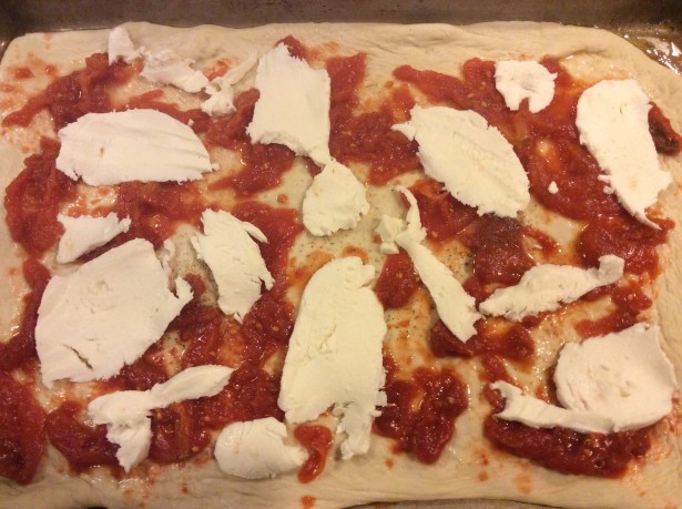 mom pizza pan mozzarella