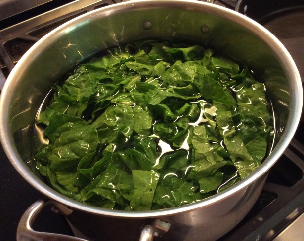 collards in water