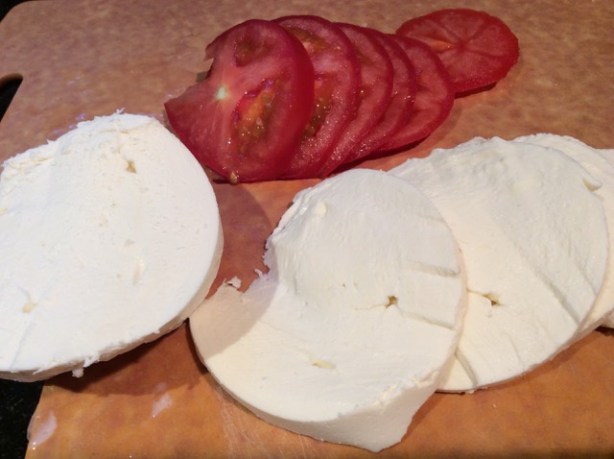 stacks mozzarells sliced