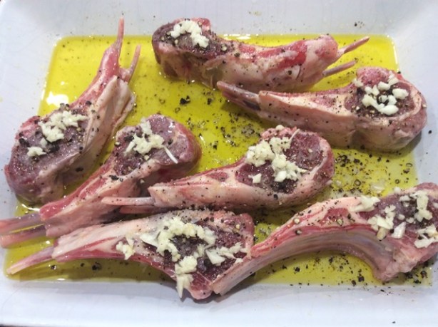 lamb chops marinating
