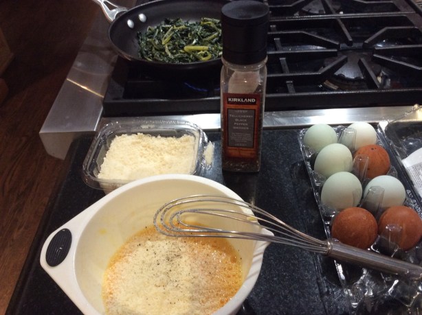 dandelion omelet ready to go